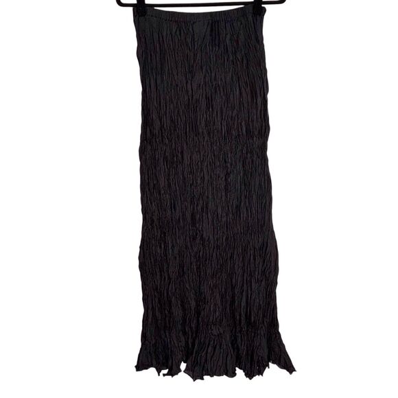 Vintage Y2K Silk Broomstick Maxi Skirt Womens OSFA Black Goth Witchy Whimsigoth - Picture 2 of 7